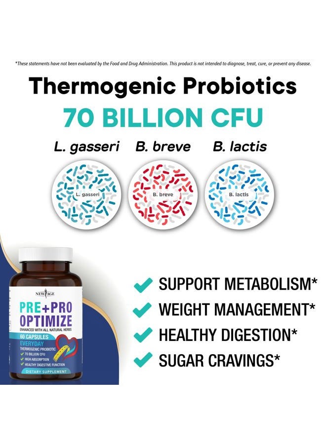 New Age Pro Optimize Probiotics for Women, Menopause, 70 Billion CFU, Digestive Health - Relief for Bloating, Hot Flashes, Joint Support, Night Sweats - Gut Health & Metabolism - Dong Quai (120 (Pack of 2)) - Image 5