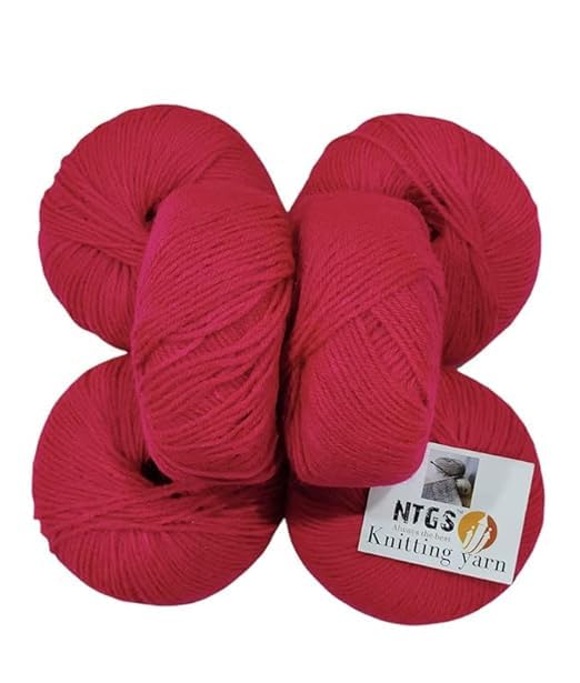 NTGS Vardhman Yarn Baby Soft Wool for Hand Knitting Fingering Crochet Hook (Rani -Shade no. BBD093 200 gm) - Pack of 8 - Image 3