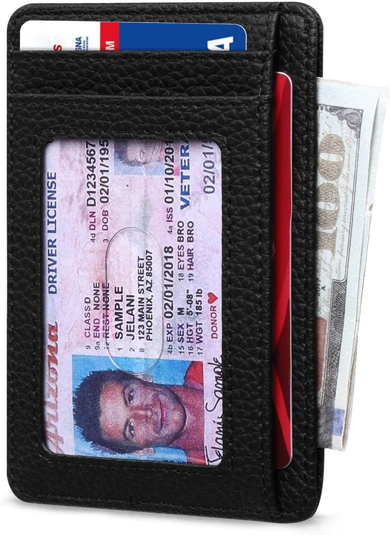 RUNBOX Slim ID Cases Minimalist Front Pocket RFID Blocking Leather Wallets for Men and Women Card Holder Wallets Gifts for men - Image 2