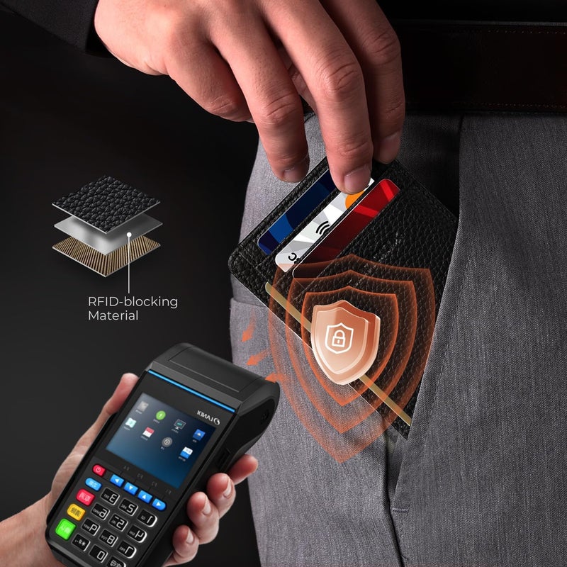 RUNBOX Slim ID Cases Minimalist Front Pocket RFID Blocking Leather Wallets for Men and Women Card Holder Wallets Gifts for men - Image 4