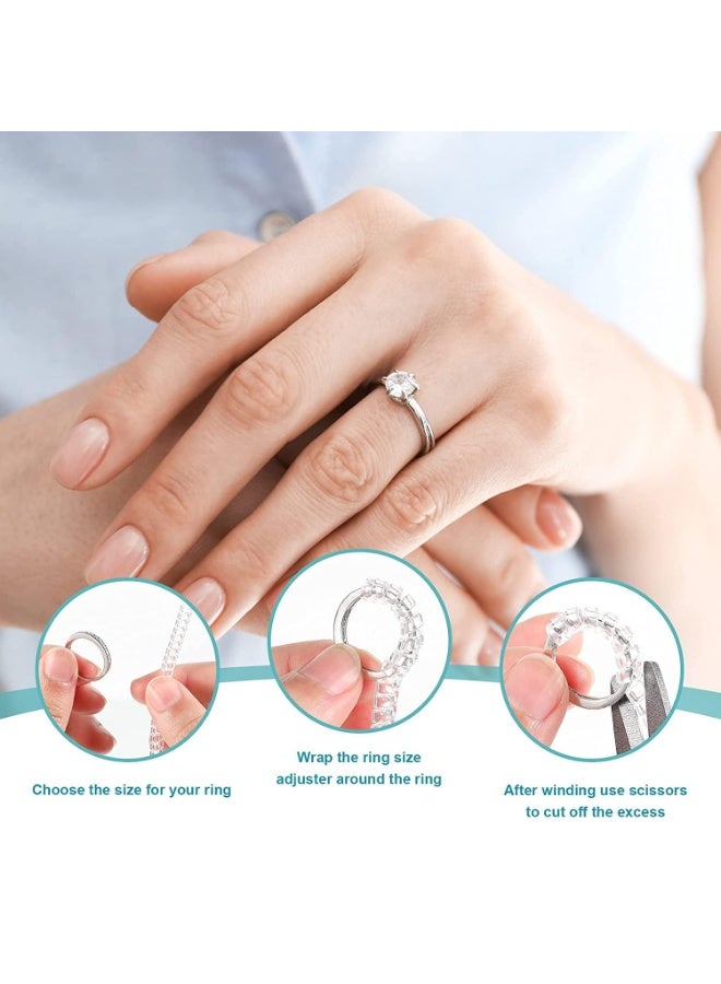 Bukela Ring Adjuster for Loose Rings, Ring Size Adjuster 12 Pcs Invisible Ring Size Adjuster for Loose Rings with 8 Sizes, Ring Adjuster Fit Any Rings Guard Spacer, Ring Size Reducer Spacer Ring Guard - Image 4
