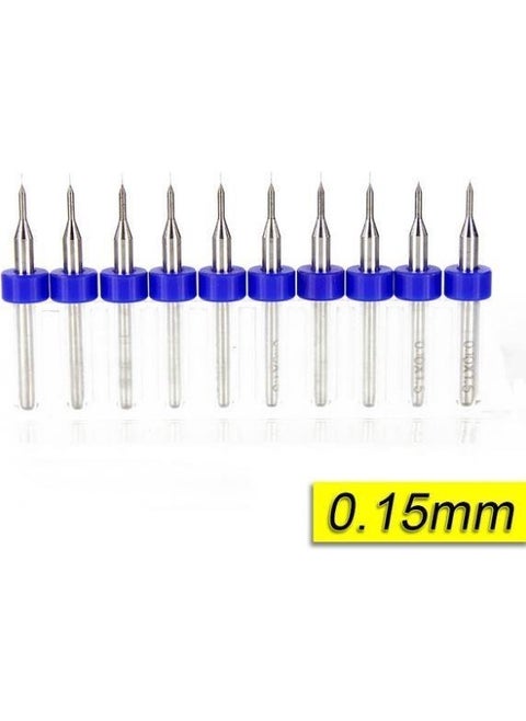Pcb Micro Carbide CNC Drill Bit Set of 10 0.15MM Tungsten 18 Shank