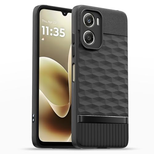 Pikkme Back Cover for Motorola Moto G06 Power Camera Protection 3D Hexa Cube Design Silicone Protective Bumper Case (Black) - Image 1
