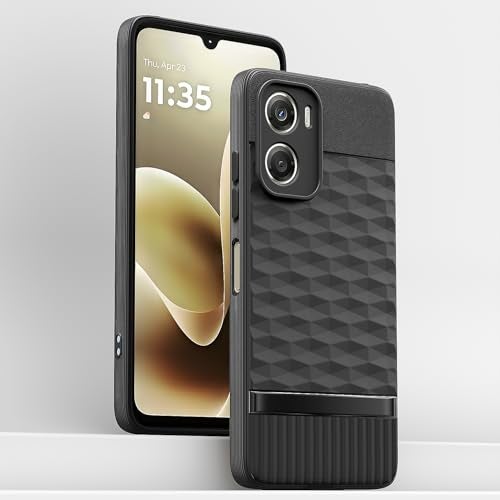 Pikkme Back Cover for Motorola Moto G06 Power Camera Protection 3D Hexa Cube Design Silicone Protective Bumper Case (Black) - Image 2