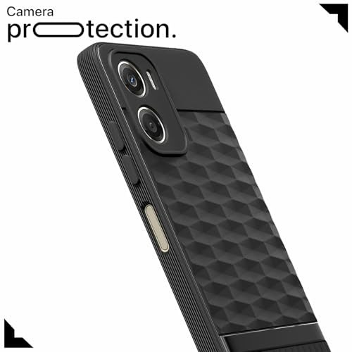 Pikkme Back Cover for Motorola Moto G06 Power Camera Protection 3D Hexa Cube Design Silicone Protective Bumper Case (Black) - Image 5
