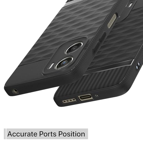 Pikkme Back Cover for Motorola Moto G06 Power Camera Protection 3D Hexa Cube Design Silicone Protective Bumper Case (Black) - Image 4