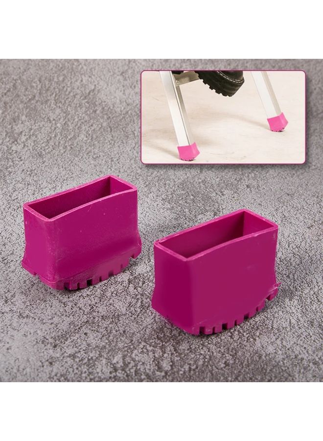 1pc Rose Red Ladder Feet Cover Furniture Leg Protectors Durable Rubber Chair Pads - Image 2