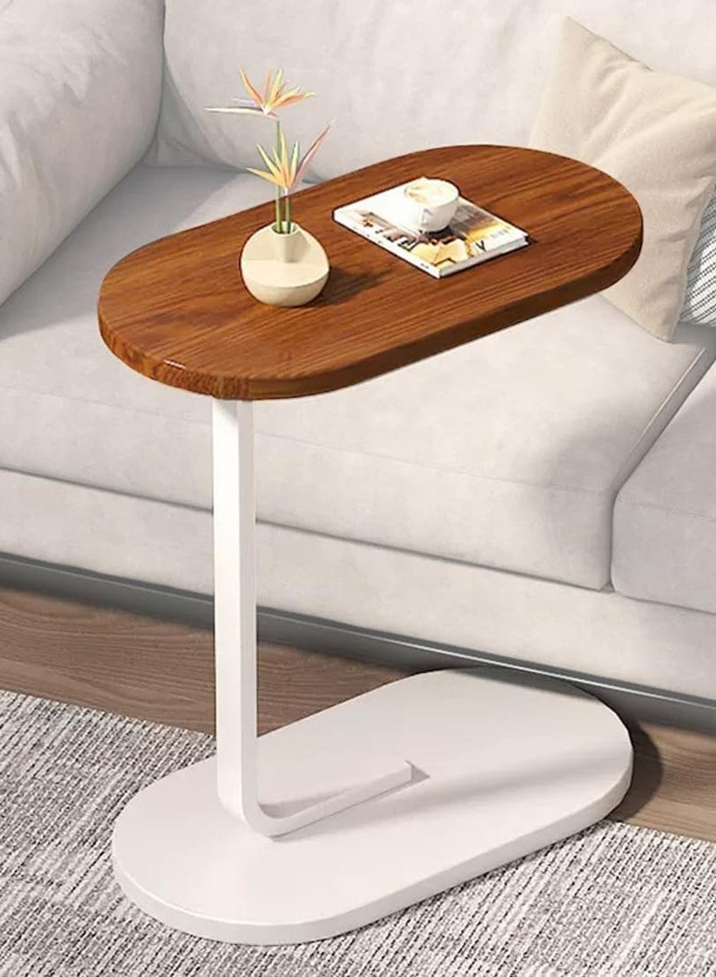 DubaiGallery Side table simple and modern corner sofa aesthetic standing table oval coffee table tea table wood floor design home furniture - Image 2