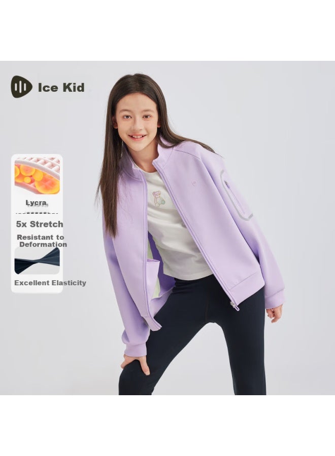 Souhait Kids Boys Girls Jacket  Spring New Children's Sports Top Versatile Nan Hua Purple 110 - Image 1