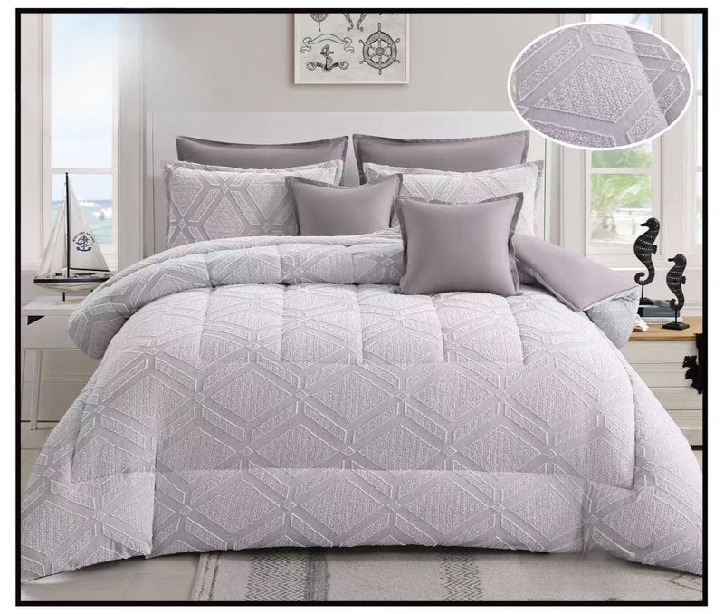 Double bed sheet set, 8 pieces, microfiber, with an elegant design and comfortable quality.