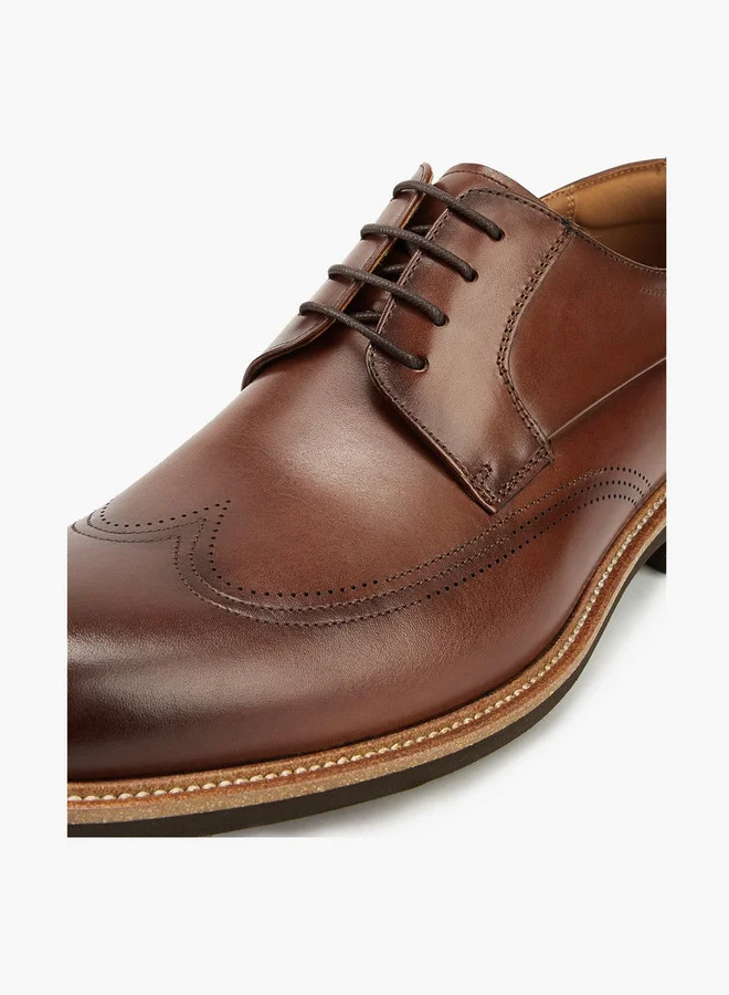 DUCHINI Men's Solid Lace-Up Derby Shoes