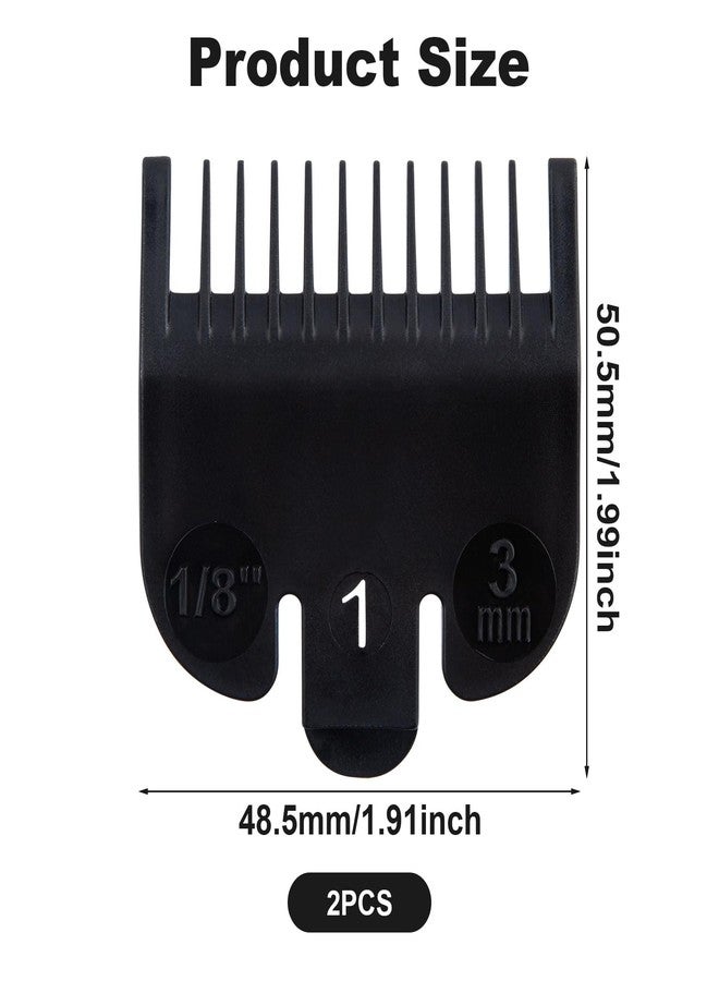 OIIKI 2PCS Hair Cutting Guard Replacements, 1/8" (3.0mm) Combs Guides for Hair Clipper -Black - Image 2