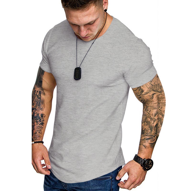 2025 New Cross-Border Men''s Summer T-Shirt Thin Sports Casual Round Neck Slim Short-Sleeved T-Shirt Top - Image 1