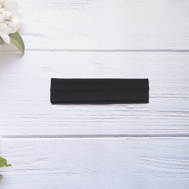 إسكدنيا Stretchable Solid Color Yoga Sports Headband Black