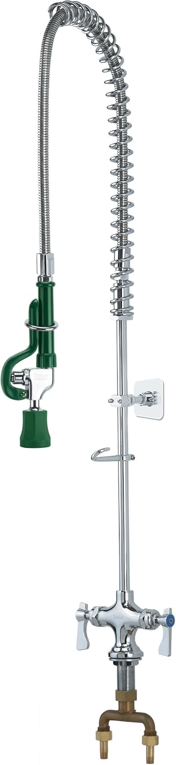 Krowne 17202WL Krowne Royal Series PreRinse Assembly Single Hole Deck Mount Double Pantry Spring Action Flexible gooseneck 38 H Stainless Steel Hose with 15 Overhang  12 GPM Spray Head