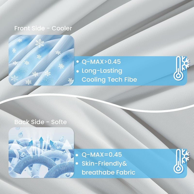 Topcee Cooling Comforter Queen Size - 90"x90" Cooling Blanket for Hot Sleepers Menopause Q-max 0.45 Double-Sided Cooling Design Everlasting Cold Touch Summer Ice Blanket for Night Sweats Athletes - Image 5