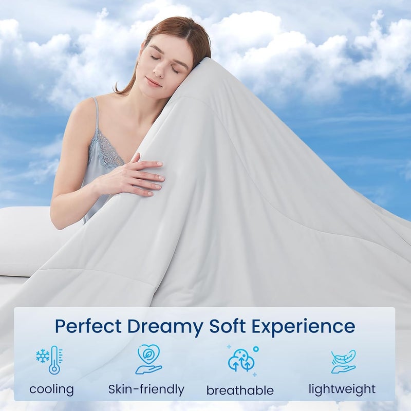 Topcee Cooling Comforter Queen Size - 90"x90" Cooling Blanket for Hot Sleepers Menopause Q-max 0.45 Double-Sided Cooling Design Everlasting Cold Touch Summer Ice Blanket for Night Sweats Athletes - Image 3