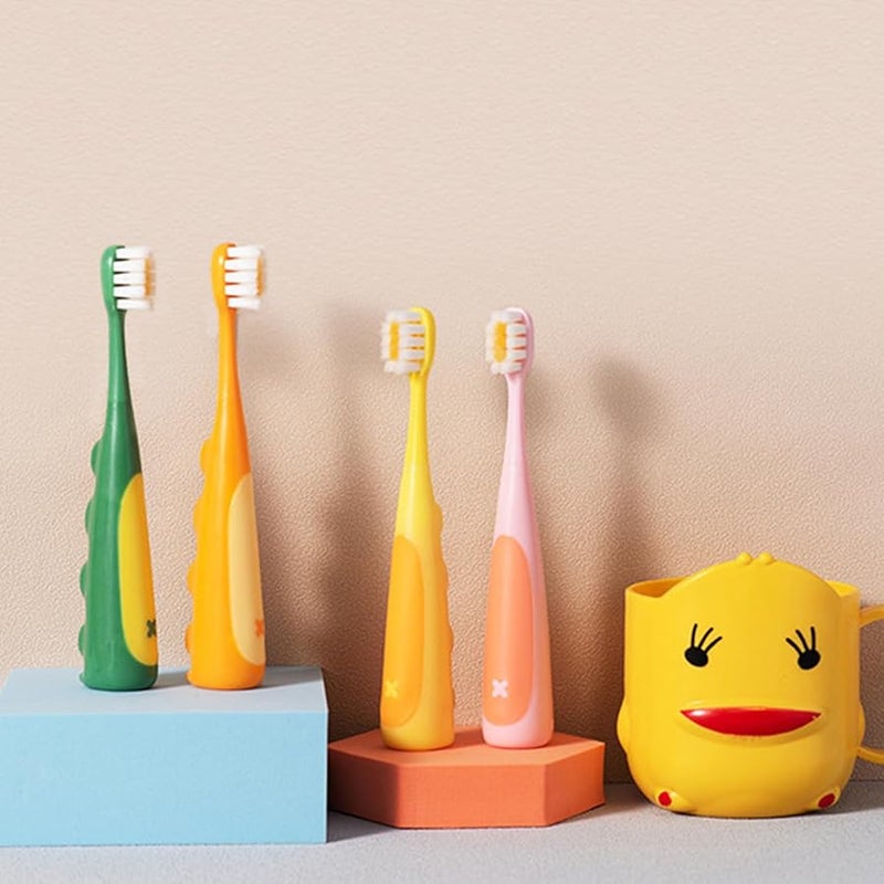 Dinosaur Toothbrush Set For Kids Soft Bristles Ergonomic Grip Fun Brushing Age 6 12 Color A - Image 5