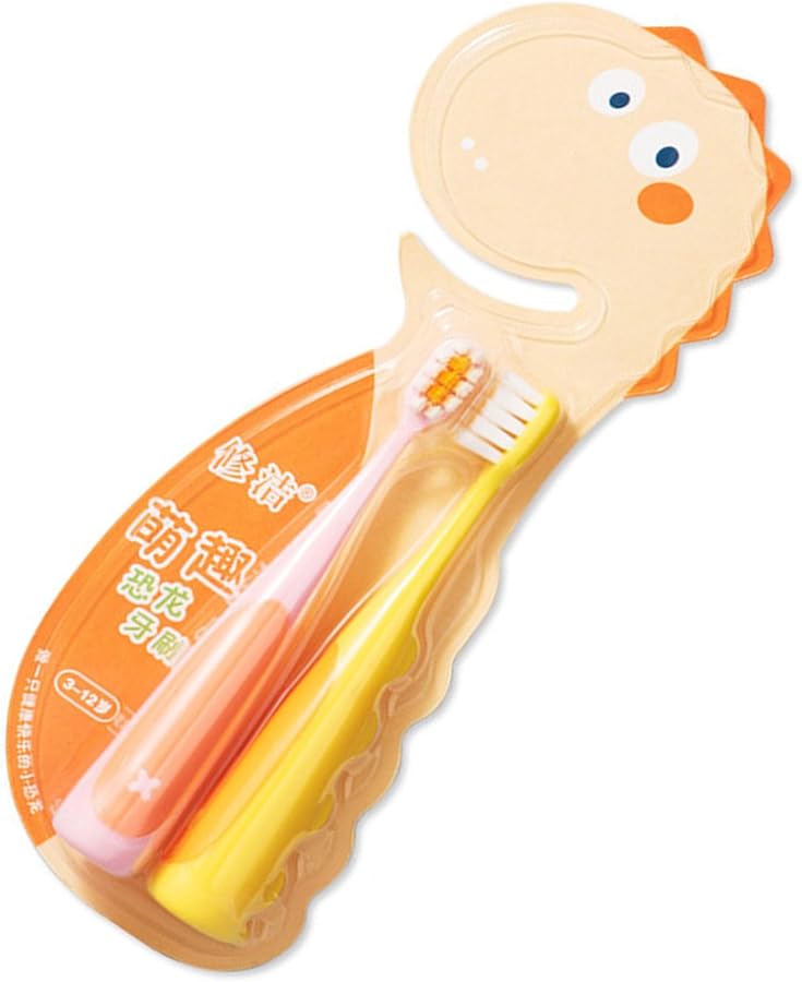 Dinosaur Toothbrush Set For Kids Soft Bristles Ergonomic Grip Fun Brushing Age 6 12 Color A - Image 4