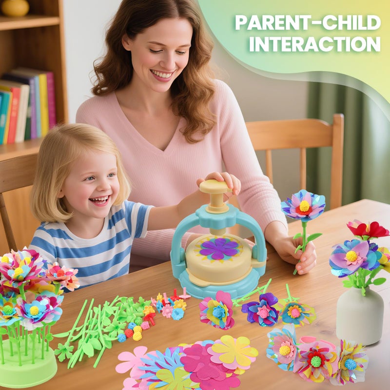 Gili Flower Craft Kit for Kids Ages 4-8 - DIY Fabric Bouquet Toy for Girls and Boys - No Glue Reusable STEM Gift - Make 32+ Flowers - Birthday Arts & Crafts Activity - Image 2
