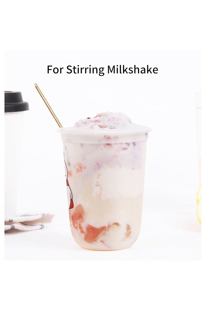 6.69 Inches Matte Gold Stainless Steel Iced Tea Spoons,Set Of 6 Cocktail Stirring Spoons,Long Handle Ice Teaspoons For Mixing,Coffee Stirrers,Ice Cream Spoon - Image 4