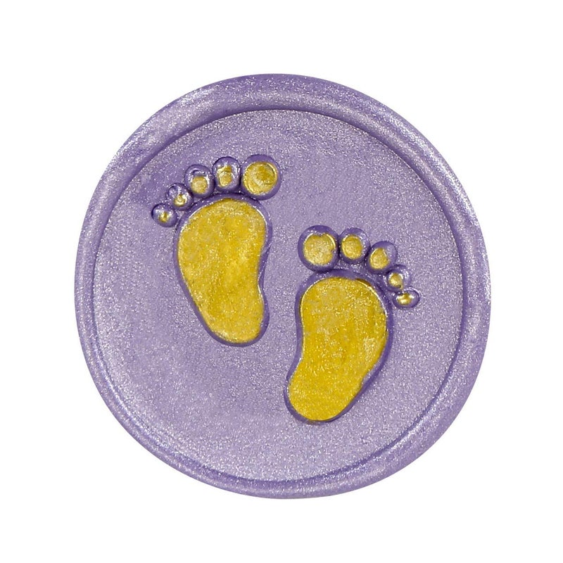 Yoption Baby Series Wax Seal Stamp, Yoption Baby Footprints Brass Head Wooden Handle Sealing Stamp for Baby Shower Party Invitation - Image 3