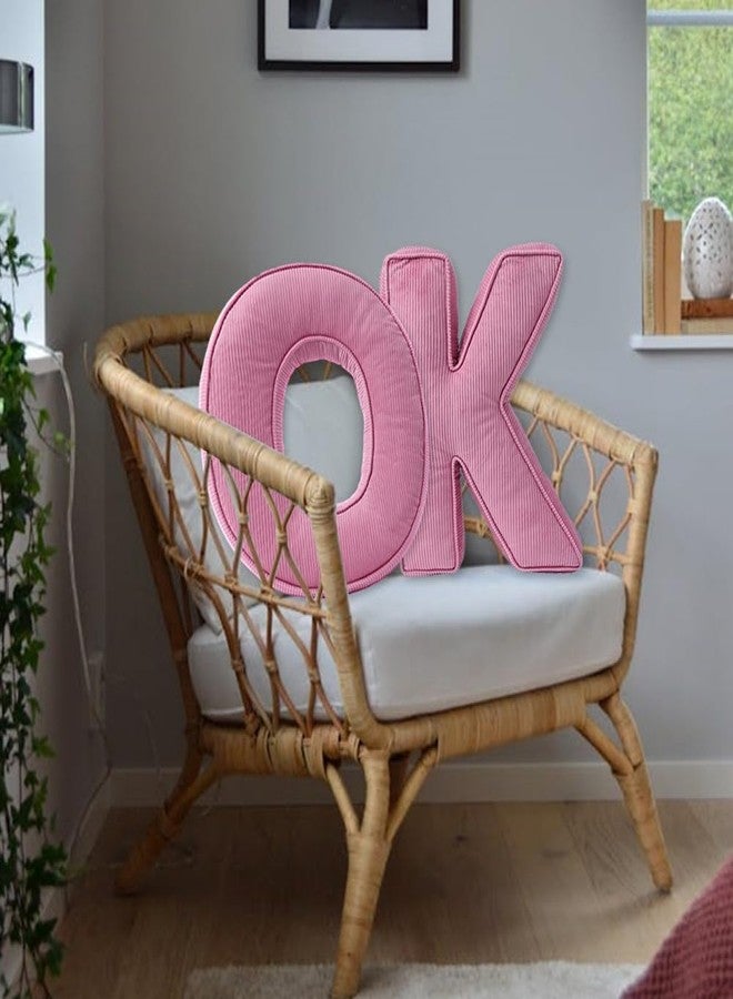Shapeazy Pink Letter Plush Pillow, Letter Hugging Throw Pillows, Decorative Corduroy Initial Letter Shaped Throw Pillows, Letter Pillows English Alphabet A to Z for Sofa Bedroom Living Room Decor (K) - Image 4