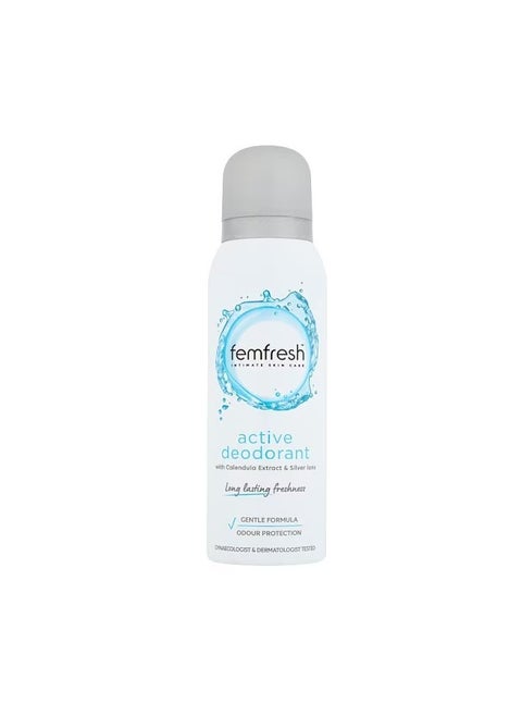 Femfresh Spray Active Refreshing Spray for Intimate Areas, 125 ml, Unisex, 125.0 ml