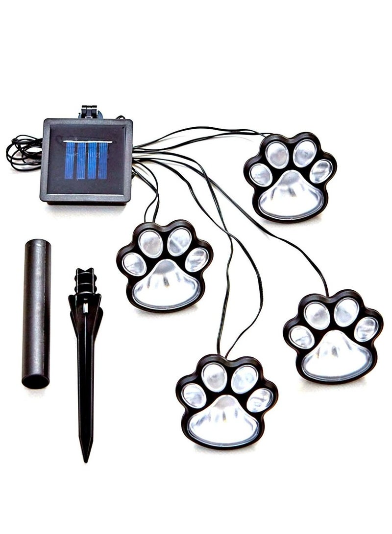 KASTWAVE 4 Solar Dog Cat Animal Paw Print Lights Garden Outdoor LED Path Lamp for Garden Patio Yard Decor Walkway - Image 2