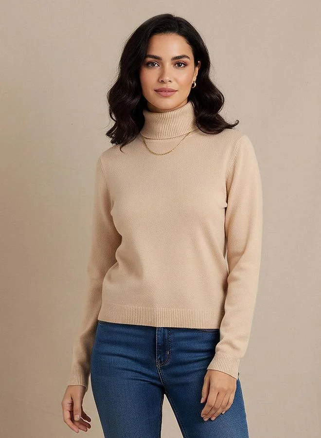 2Xtremz 2Xtremz Textured High Neck Tricot Sweater