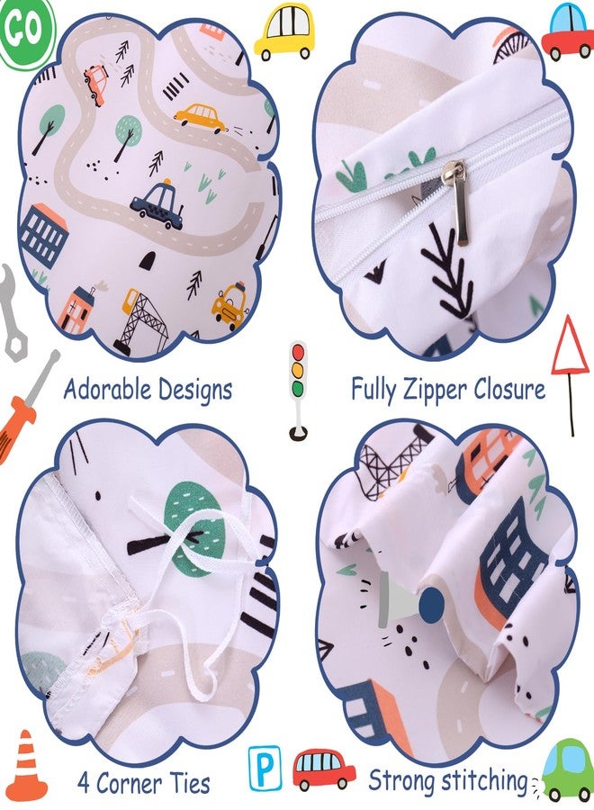 JSD Cars Kids Duvet Cover Set Full Size, 3 Piece Soft Printed Microfiber Comforter Cover with Pillow Sham Zipper Closure, Comforter Not Included - Image 2