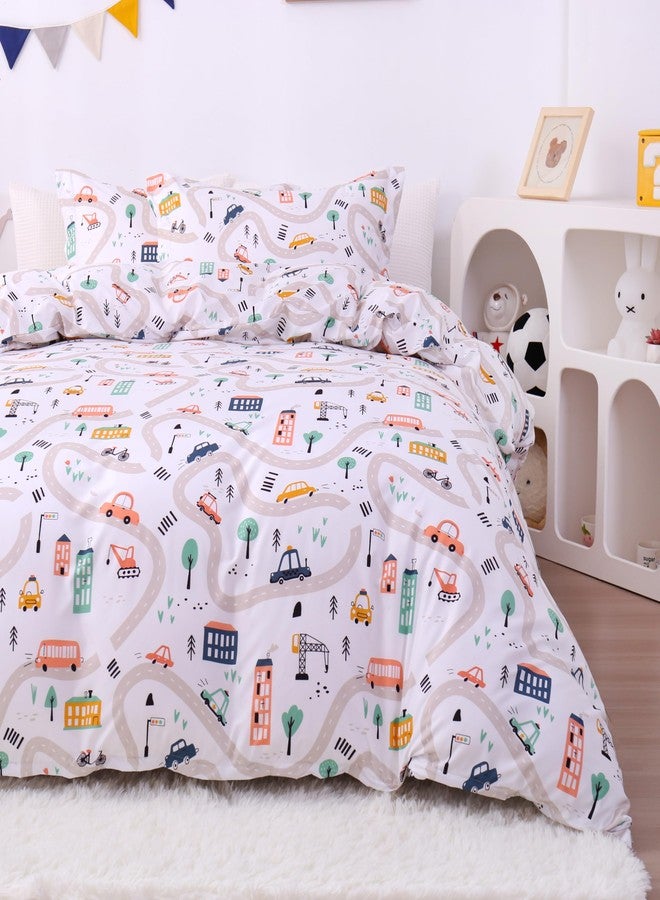 JSD Cars Kids Duvet Cover Set Full Size, 3 Piece Soft Printed Microfiber Comforter Cover with Pillow Sham Zipper Closure, Comforter Not Included - Image 5