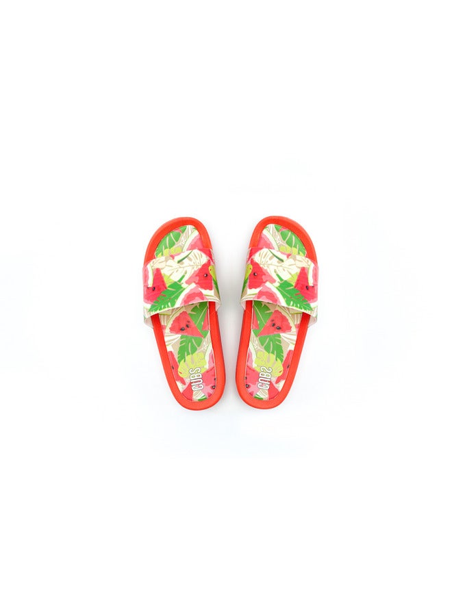 CUBS Watermelon Print Everyday Wear Eco-Friendly Pvc Slides For Kids Lightweight Easy To Wash And Anti-Slip Soles - Image 5