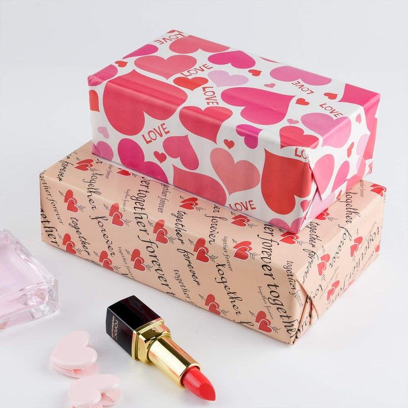 TUPARKA 6 Pcs Heart Wrapping Paper Printed Patterned Tissue Valentines Gift Wrap Red Tissue Paper for Gift Wrap Supply(50 * 70CM) - Image 5