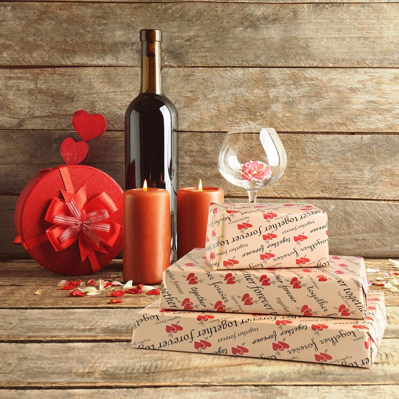 TUPARKA 6 Pcs Heart Wrapping Paper Printed Patterned Tissue Valentines Gift Wrap Red Tissue Paper for Gift Wrap Supply(50 * 70CM) - Image 4