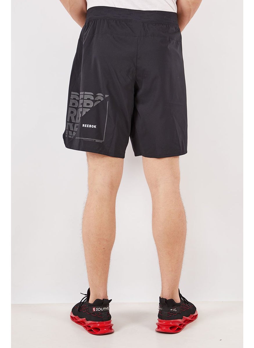 Reebok Men Regular Fit Training Shorts, Black  - Image 3