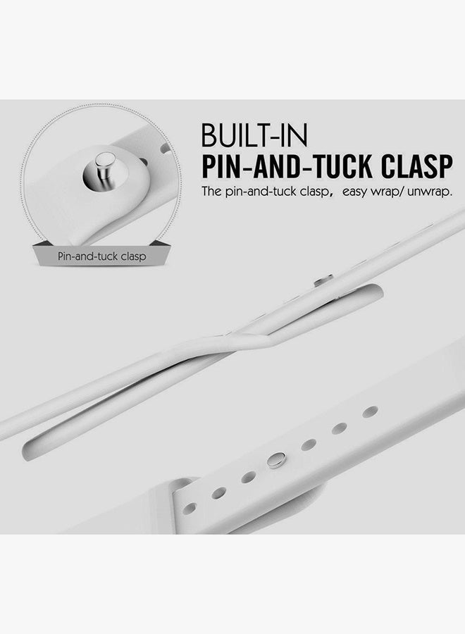 Beauenty Soft Silicone Sport Wrist Band For Apple Watch 40 mm White - Image 2