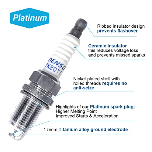 MAS Set of 4 Ignition Coil Pack & Denso 4504 Platinum Spark Plugs Compatible with Toyota Camry Corolla Matrix RAV4 Solara Lexus Scion tC xB Pontiac Vibe UF333 90919-02244 C1330 5C1299 - Image 4