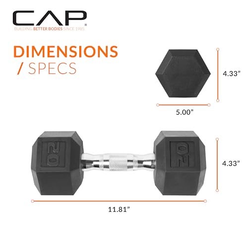 CAP Barbell 20 LB Coated Hex Dumbbell Weight, New Edition - Image 4