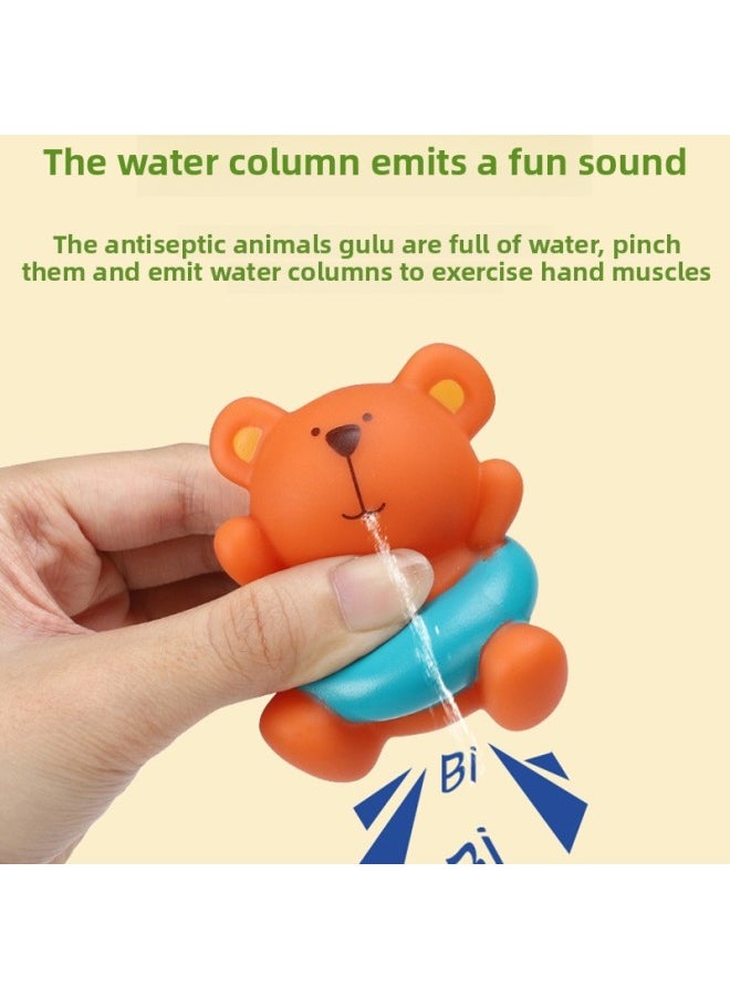 Generic - Cross Border Bathing Bath Bath Chain Cubs Speedboat Baby Spray Water Elephant Frog Octopus Whale Toy-Color:Chain Bear Speedboat * 1 + Water And Land Water * 2-Specifications:Bagged - Image 1
