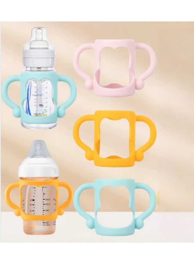 3PCS Universal Silicone Baby Bottle Handle – Soft Anti-Slip Holder, Fits 5cm+ Standard Neck Bottles , Multi-Function Bottle Grip for Infants & Toddlers - Image 1