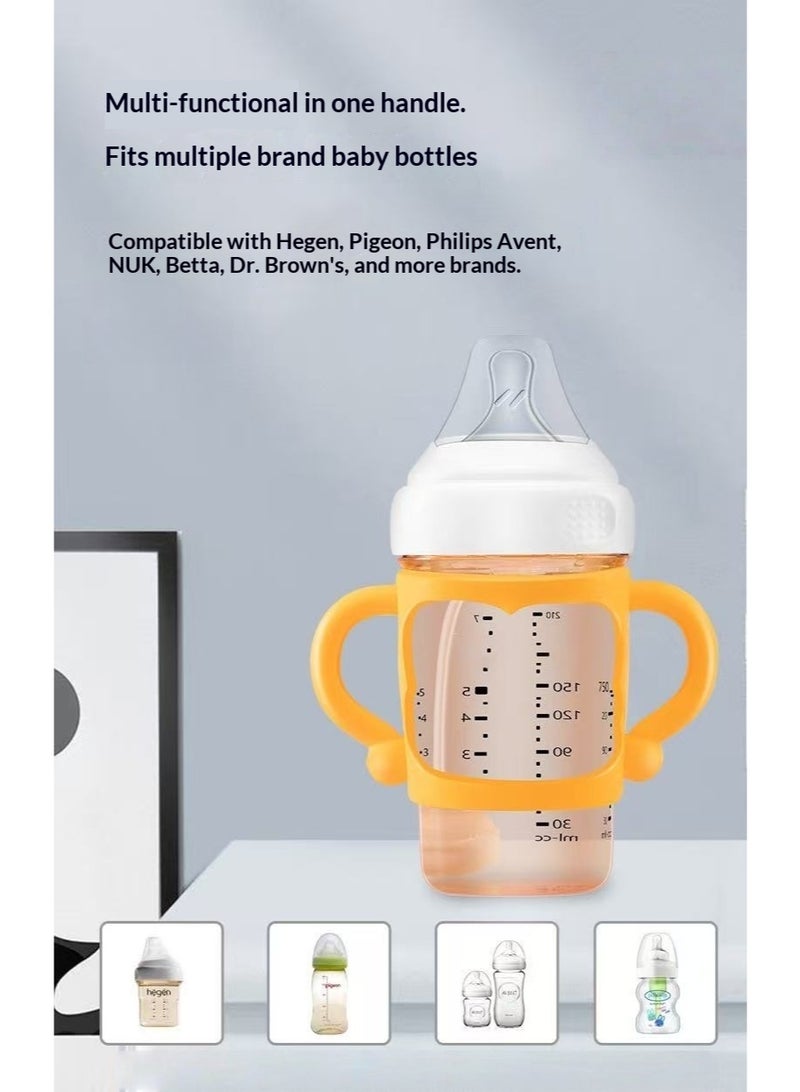 3PCS Universal Silicone Baby Bottle Handle – Soft Anti-Slip Holder, Fits 5cm+ Standard Neck Bottles , Multi-Function Bottle Grip for Infants & Toddlers - Image 4