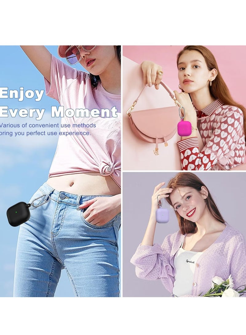 ELTRAZONE Compatible AirPods 4 Case Cover – Protective Silicone Skin with Keychain for Apple AirPods 4th Gen (2024), Front LED Visible, Black - Image 5