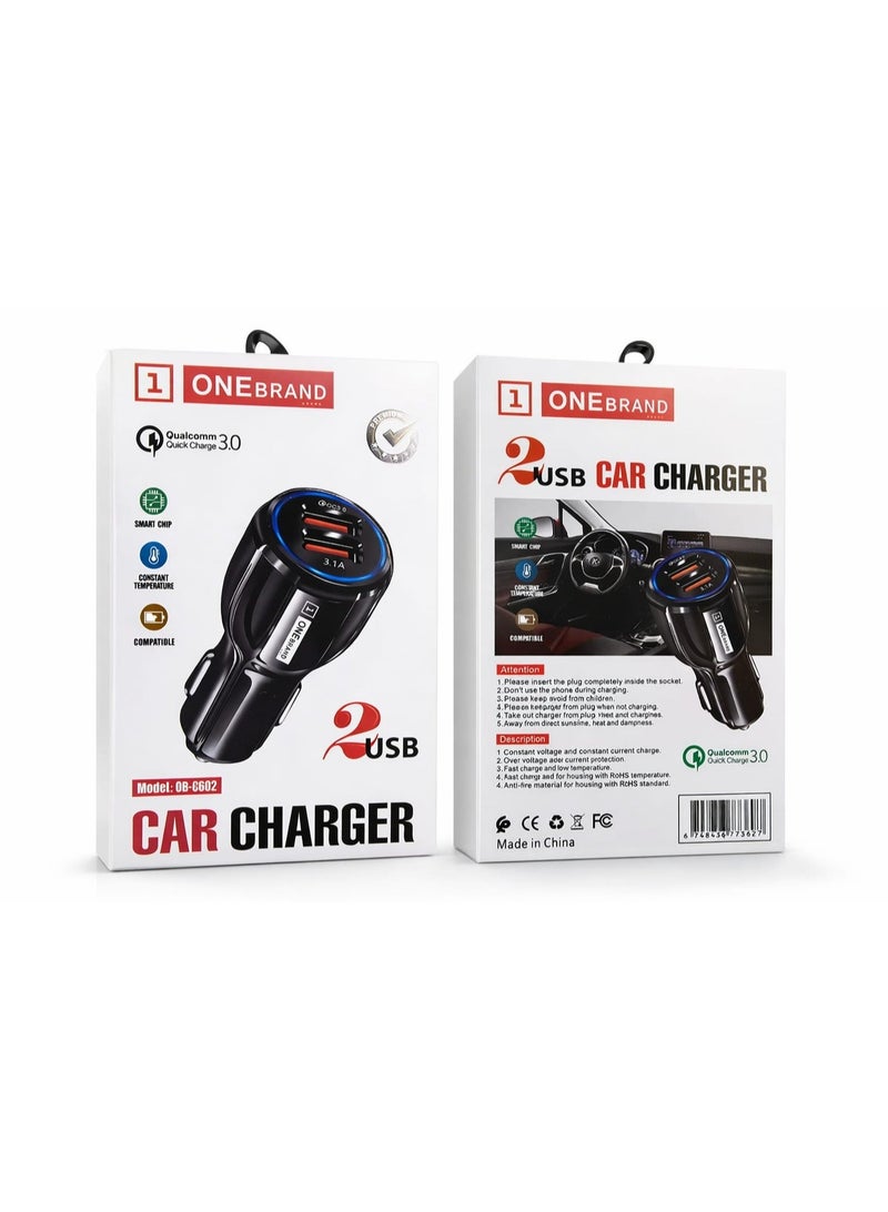 ONEBRAND 2 USB Fast Car Charger – Model OB-C602