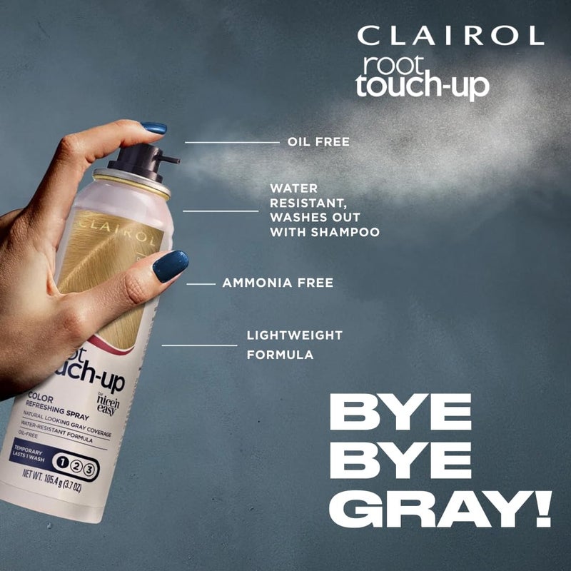 CLAIROL رذاذ تلوين الشعر المؤقت Clairol Root Touch-Up من Nice'n Easy، لون شعر بني متوسط، عبوة من قطعة واحدة - Image 5