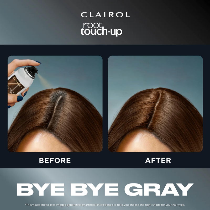 CLAIROL رذاذ تلوين الشعر المؤقت Clairol Root Touch-Up من Nice'n Easy، لون شعر بني متوسط، عبوة من قطعة واحدة - Image 3