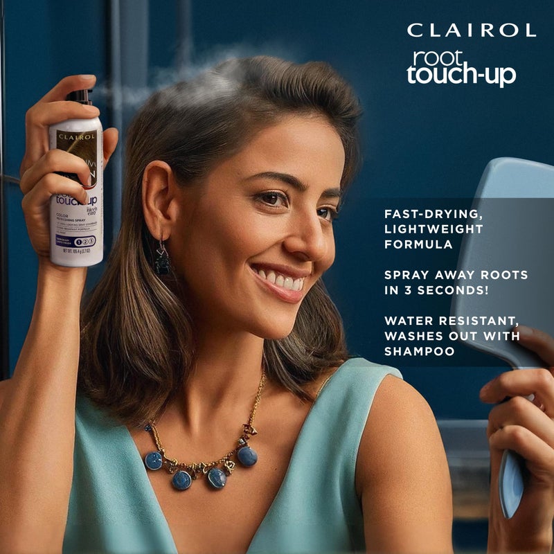 CLAIROL رذاذ تلوين الشعر المؤقت Clairol Root Touch-Up من Nice'n Easy، لون شعر بني متوسط، عبوة من قطعة واحدة - Image 2