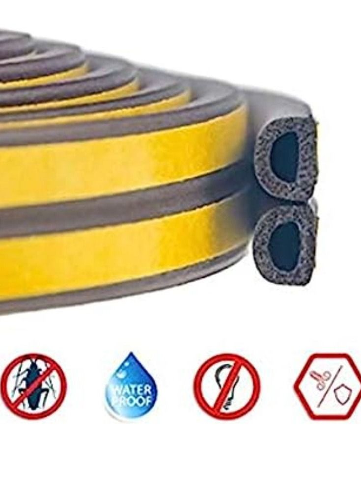 Beorol Self Adhesive Doors And Windows Foam Seal Strip Brown 6meter D SHAPE - Image 2