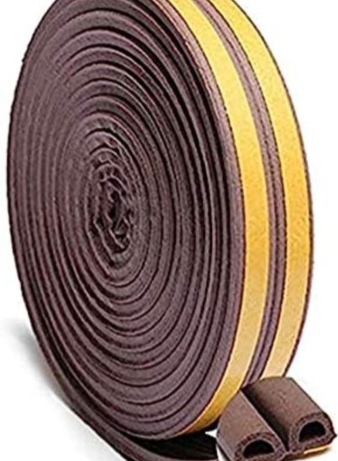 Beorol Self Adhesive Doors And Windows Foam Seal Strip Brown 6meter D SHAPE - Image 4