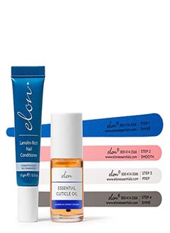 Elon Nail Kit For Healthy Nails Nail Care Kit Includes Nail Conditioner, Cuticle Oil For Nails & Nail File Set Manicure Set For Nail Strengthening And Moisturizing Of Damaged Nails And Cuticles  - Image 1
